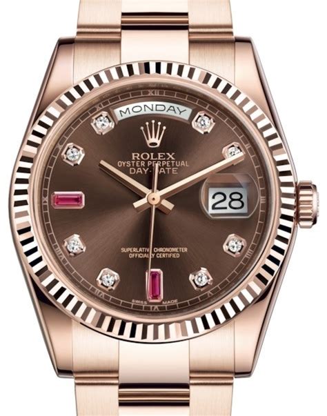 rolex 36mm day date ruby rose gold|Rolex Day-Date diamond dial.